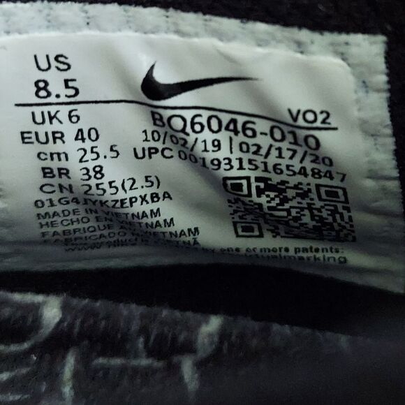 Nike React Metcon Women's Training Shoes Black White Sneaker Size 8.5 - Picture 10 of 10